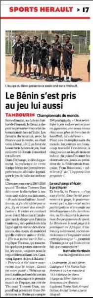 2022 – Championnat du Monde de Tambourin en extérieur, participation du Bénin